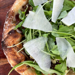 Balsamic Onion, Pear, and Rocket Pizza