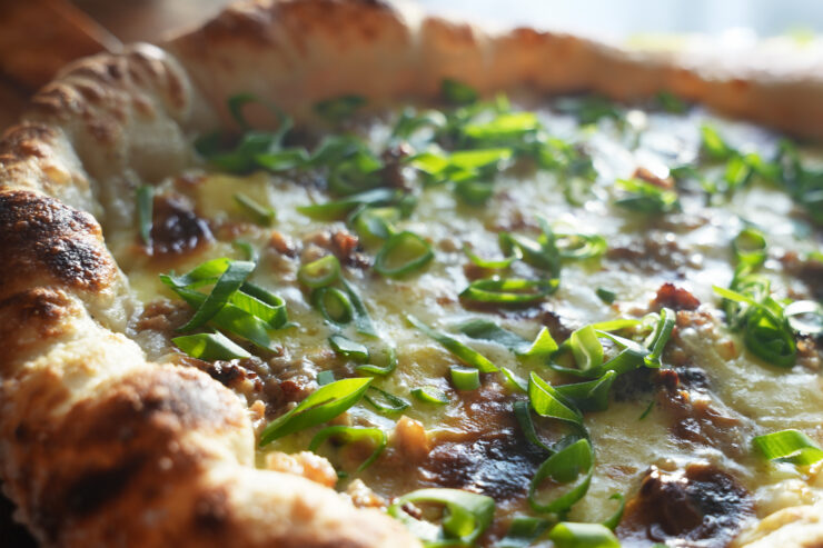 Pork and Fennel Sausage, Whipped Cream & Green Onion Pizza